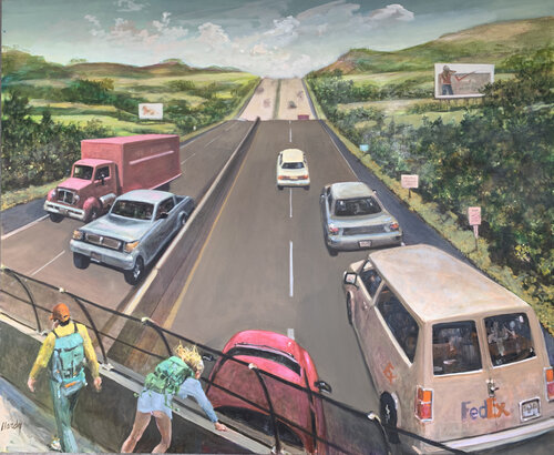Pedestrian Bridge Overpass by John Hardy, Painting for Sale on Singulart