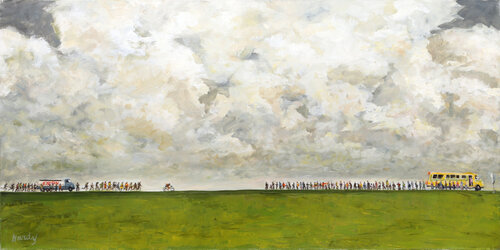 Bus Stop par John Hardy, Peinture en vente sur Singulart