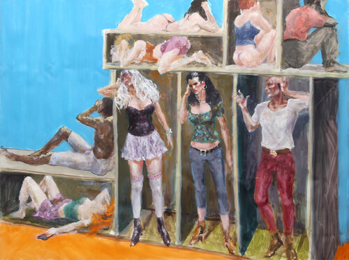 People on Display by John Hardy, Painting for Sale on Singulart