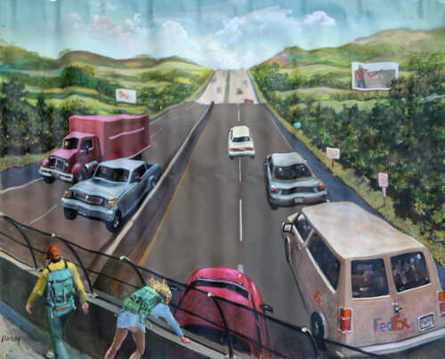 Pedestrian Bridge Overpass by John Hardy, 회화 for Sale on Singulart