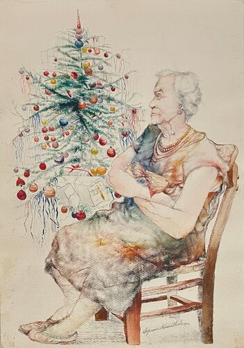 Dear Mom, Merry Christmas van Seymour Rosenthal, Werk op papier te koop op Singulart