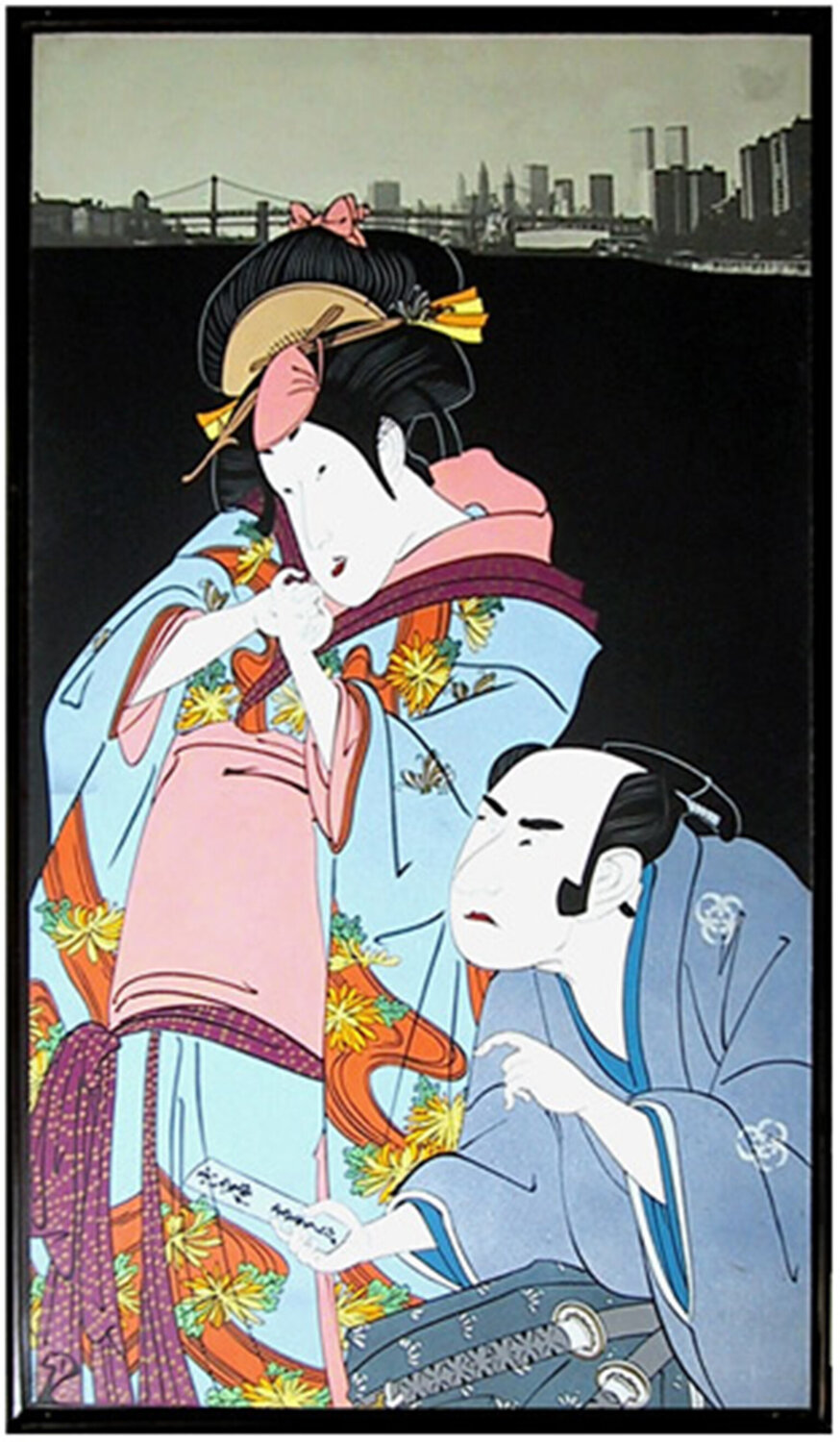 The Love Letter (After Kunimasa) Michael Knigin Dipinto originale in vendita