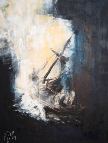 The Storm on the Sea of Galilee after Rembrandt de Tomoya Nakano, Pintura a la venta en Singulart
