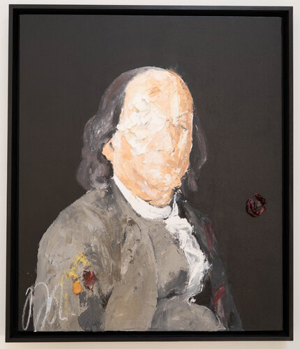 Portrait work UNTITLED (Benjamin Franklin) di Tomoya Nakano, Pittura in vendita su Singulart