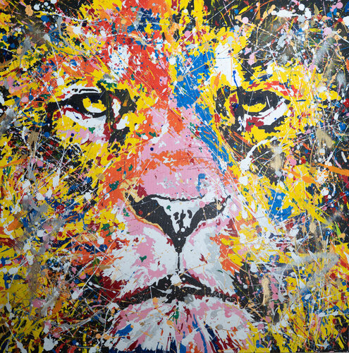LION (multi color edition) par Tomoya Nakano, Peinture en vente sur Singulart
