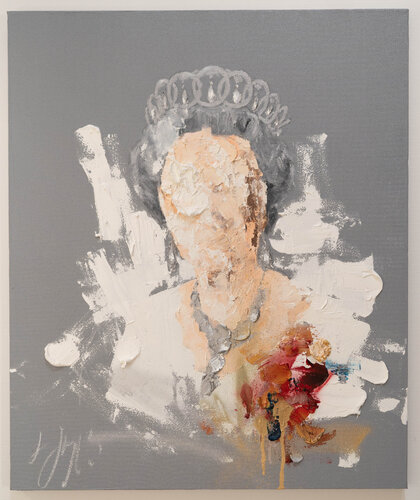UNTITLED Portrait work (Elizabeth II) di Tomoya Nakano, Pittura in vendita su Singulart