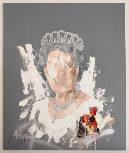 UNTITLED Portrait work (Elizabeth II) di Tomoya Nakano, Pittura in vendita su Singulart