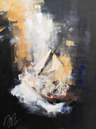The Storm on the Sea of Galilee after Rembrandt par Tomoya Nakano, Peinture en vente sur Singulart