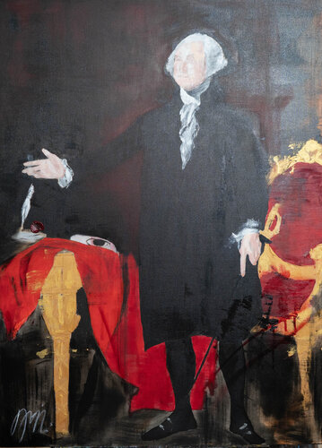 Lansdowne portrait contemporary after Gilbert Stuart by Tomoya Nakano, Painting for Sale on Singulart