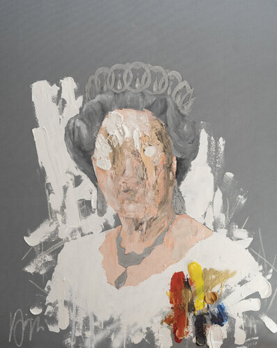 UNTITLED Portrait work (Elizabeth II) by Tomoya Nakano, Painting for Sale on Singulart