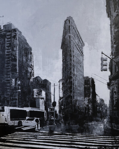 New York, city scape composition #16 di Tomoya Nakano, Pittura in vendita su Singulart