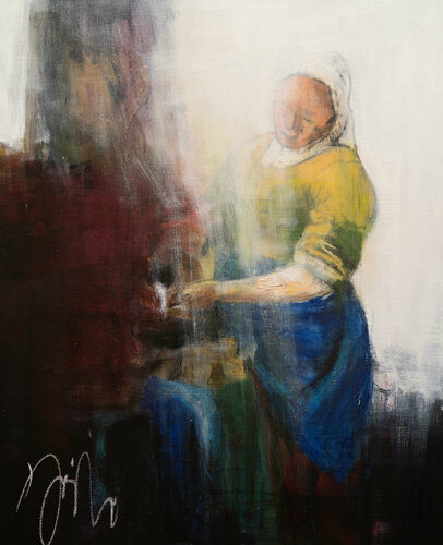 Het melkmeisje contemporary after Essential Vermeer van Tomoya Nakano, Schilderij te koop op Singulart