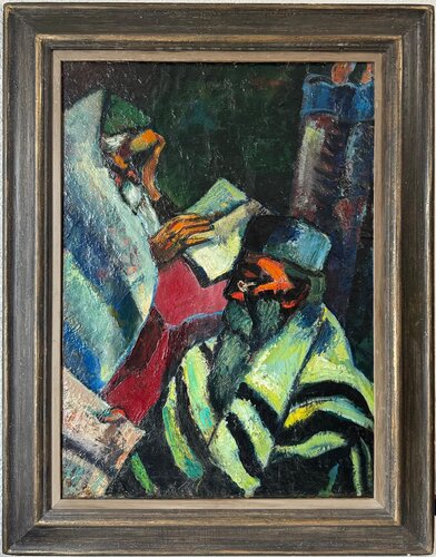 Two Men Praying (Davening) von Abram Tromka, Malerei kaufen auf Singulart