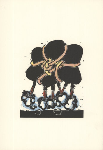 Air IV - 1973 Linocut 9.5" x 6.5" by George Nama, Print for Sale on Singulart