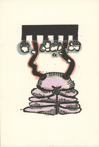 Air I - 1973 Linocut 9.5" x 6.5" by George Nama, Print for Sale on Singulart