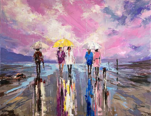The Sunset Rain - Gallery Wrapped GiClee Print di Ewa Czarniecka, Digitale in vendita su Singulart