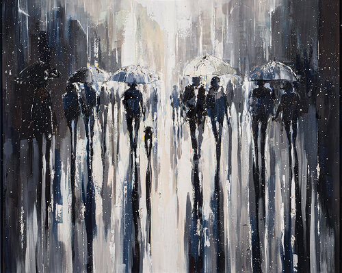 Silver Night Walk - Gallery Wrapped GiClee Print di Ewa Czarniecka, Digitale in vendita su Singulart
