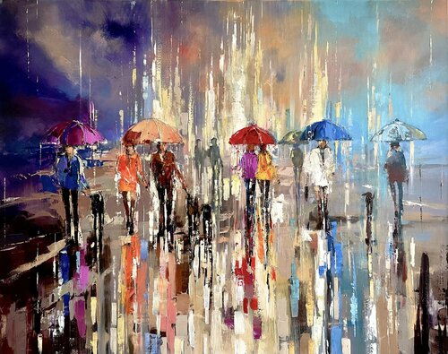 Walking In Sunshine van Ewa Czarniecka, Schilderij te koop op Singulart