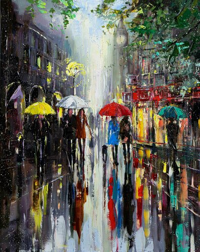 Night Stroll di Ewa Czarniecka, Pittura in vendita su Singulart