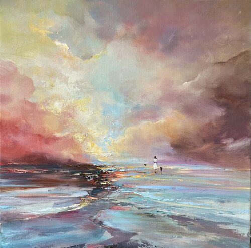 A Walk with Black Dogs van Ewa Czarniecka, Schilderij te koop op Singulart