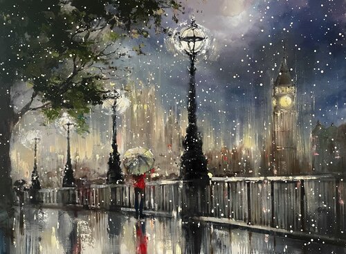 Shadows and Snow di Ewa Czarniecka, Pittura in vendita su Singulart