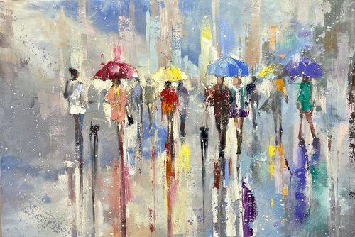 Snowfall de Ewa Czarniecka, Pintura a la venta en Singulart