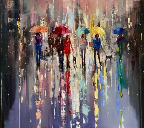 Rainy Summer Day van Ewa Czarniecka, Schilderij te koop op Singulart