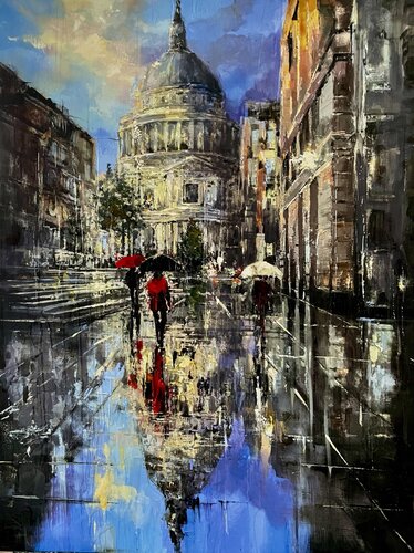 Winter in St.Paul’s van Ewa Czarniecka, Schilderij te koop op Singulart