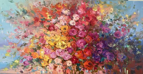 The Flowers Storm di Ewa Czarniecka, Pittura in vendita su Singulart