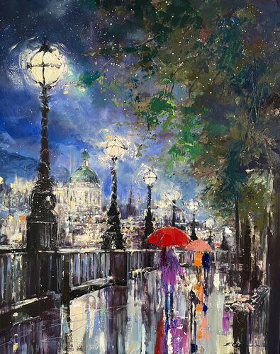 Starry Night over St.Paul’s Cathedral von Ewa Czarniecka, Malerei kaufen auf Singulart