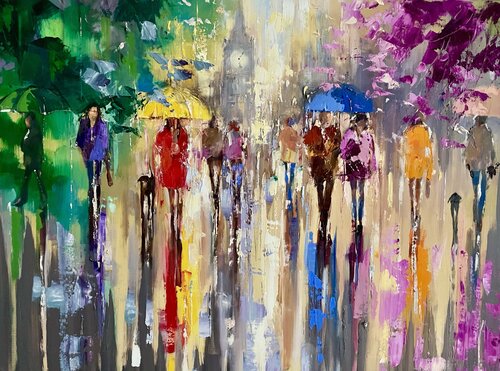 Palette of Rain de Ewa Czarniecka, Pintura a la venta en Singulart