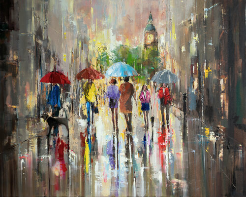 'City Walk-London' van Ewa Czarniecka, Schilderij te koop op Singulart