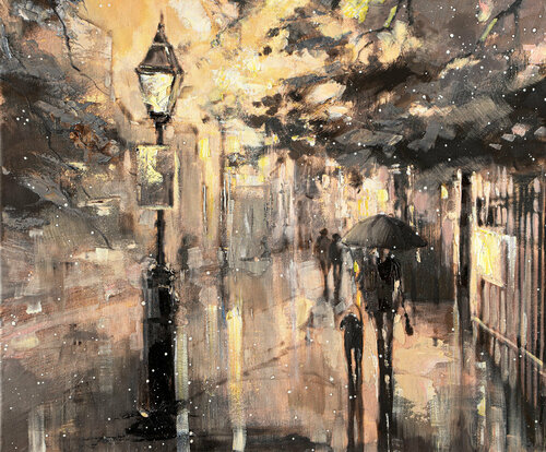 'Winter Night In Hyde Park' van Ewa Czarniecka, Schilderij te koop op Singulart