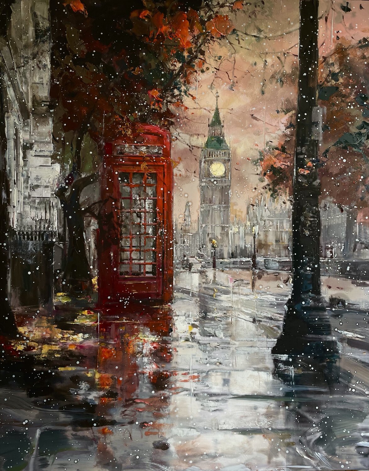 Parliament Square In Snow Ewa Czarniecka