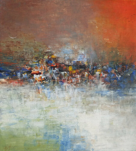 Pleasant Evening I by M Singh, Painting for Sale on Singulart