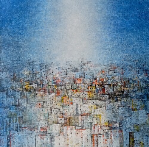 Reflection of the evening by M Singh, Painting for Sale on Singulart