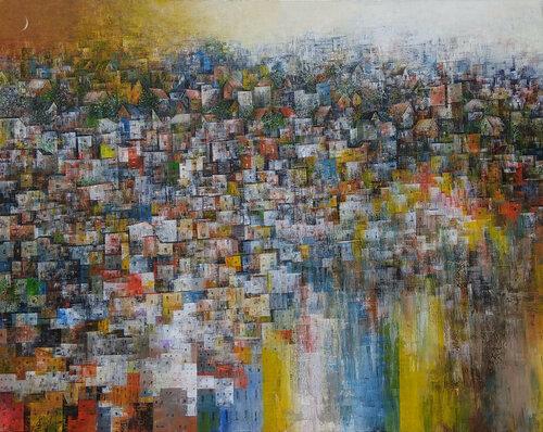 My Hometown by M Singh, Painting for Sale on Singulart