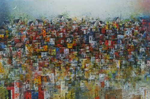 Village of my dream by M Singh, Painting for Sale on Singulart