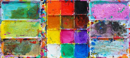 Unterwegs - modernes Bild in bunten Farben di Mark Hellbusch, Pittura in vendita su Singulart