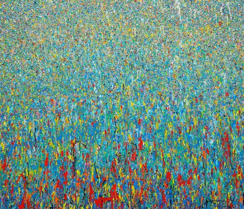 Claim 104 - moderne Kunst in Blau di Mark Hellbusch, Pittura in vendita su Singulart