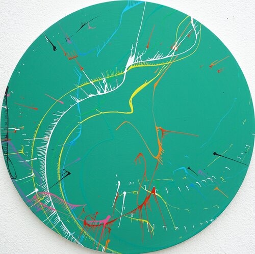 Splash 70 - großes Gemälde mit Anmut und Dynamik von Mark Hellbusch, Malerei kaufen auf Singulart