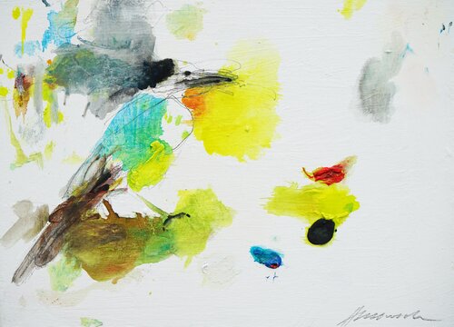 Seltener Vogel IV van Mark Hellbusch, Schilderij te koop op Singulart