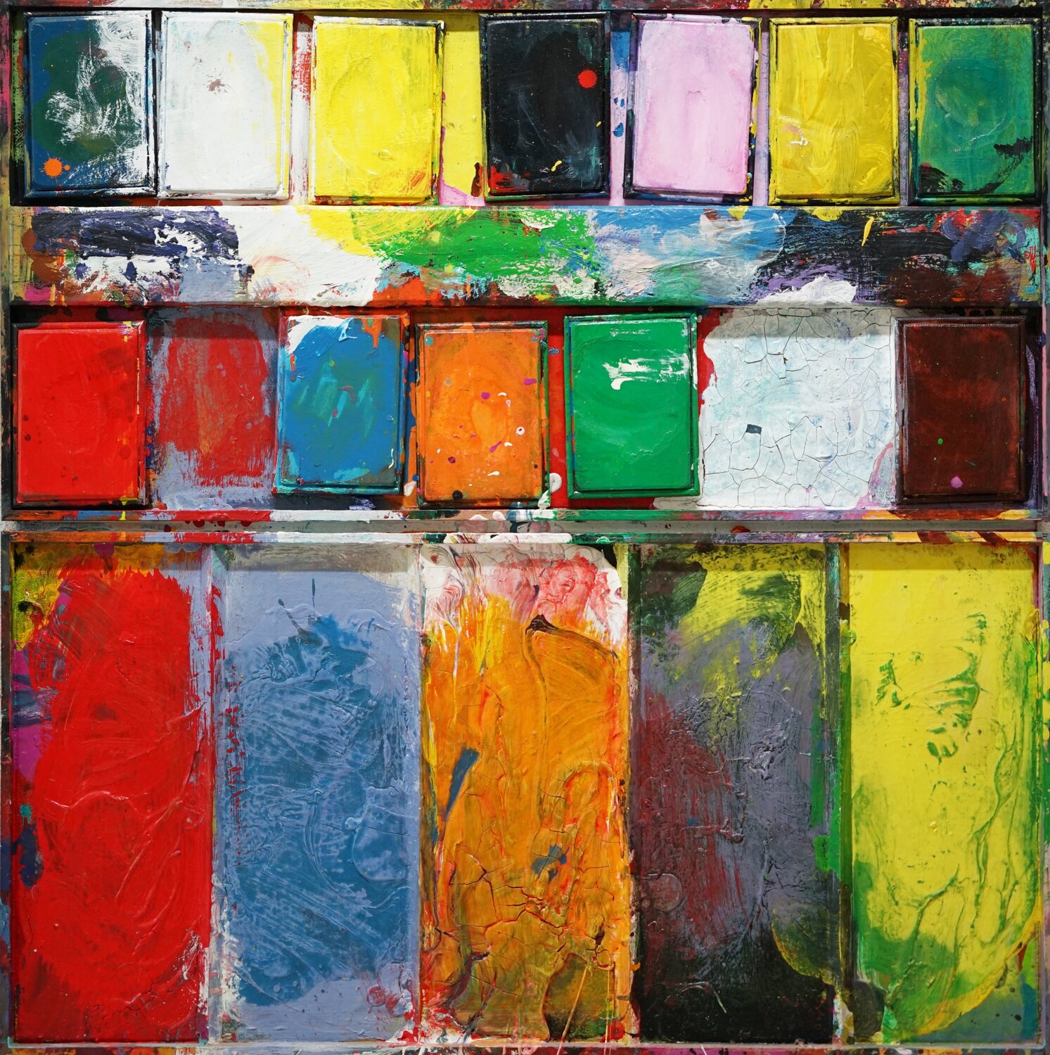 Gesprächsrunde - großformatige Kunst Mark Hellbusch