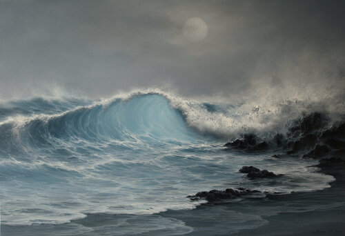 Teal Sea van Sang H. Han, Schilderij te koop op Singulart