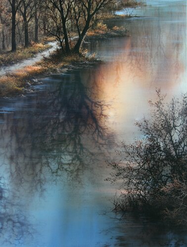 River Reflections van Sang H. Han, Schilderij te koop op Singulart