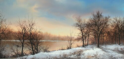 A New Winter Day van Sang H. Han, Schilderij te koop op Singulart