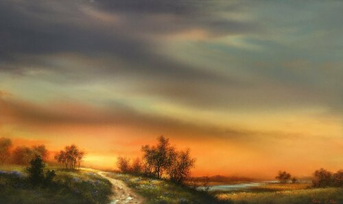 Tangy Sunset di Sang H. Han, Pittura in vendita su Singulart