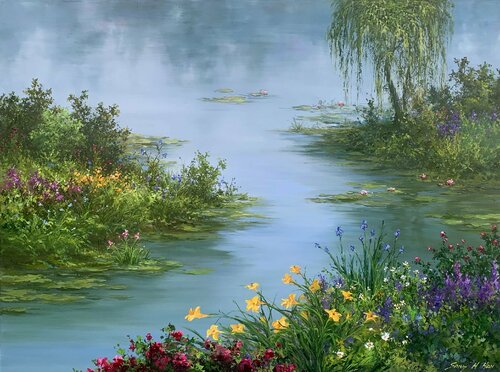 Lily Pond di Sang H. Han, Pittura in vendita su Singulart