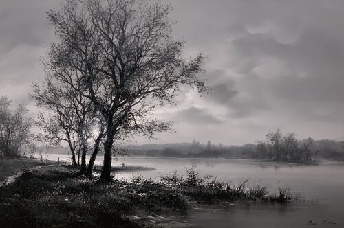 Tree Shadow by Sang H. Han, Painting for Sale on Singulart
