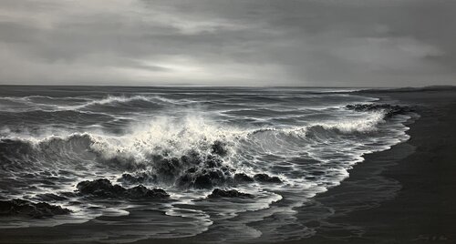 Lonely Beach van Sang H. Han, Schilderij te koop op Singulart